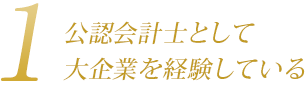 公認会計士として大企業を経験している